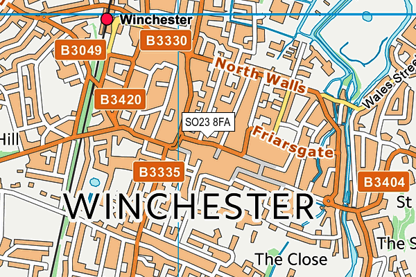 SO23 8FA map - OS VectorMap District (Ordnance Survey) SO23 8FA map - OS VectorMap District (Ordnance Survey)