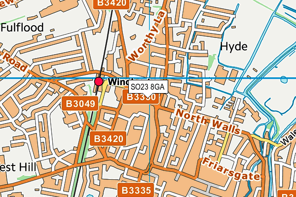 SO23 8GA map - OS VectorMap District (Ordnance Survey) SO23 8GA map - OS VectorMap District (Ordnance Survey)