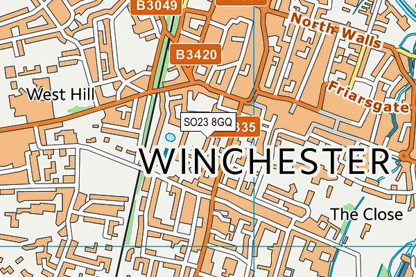 SO23 8GQ map - OS VectorMap District (Ordnance Survey) SO23 8GQ map - OS VectorMap District (Ordnance Survey)
