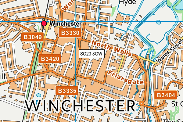 SO23 8GW map - OS VectorMap District (Ordnance Survey) SO23 8GW map - OS VectorMap District (Ordnance Survey)