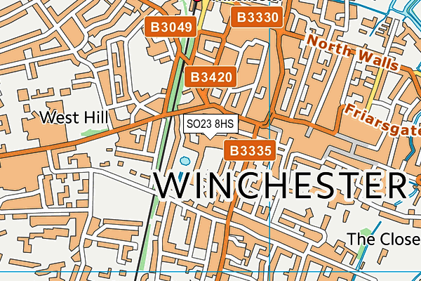 SO23 8HS map - OS VectorMap District (Ordnance Survey)