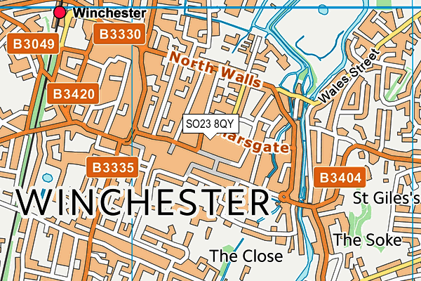 SO23 8QY map - OS VectorMap District (Ordnance Survey) SO23 8QY map - OS VectorMap District (Ordnance Survey)
