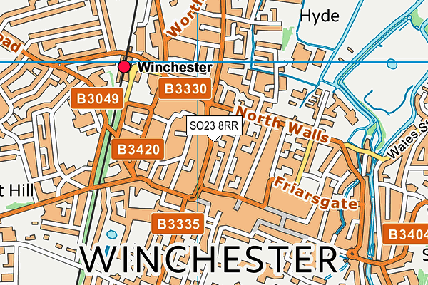 SO23 8RR map - OS VectorMap District (Ordnance Survey) SO23 8RR map - OS VectorMap District (Ordnance Survey)