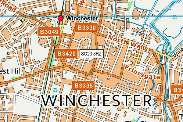 SO23 8RZ map - OS VectorMap District (Ordnance Survey) SO23 8RZ map - OS VectorMap District (Ordnance Survey)
