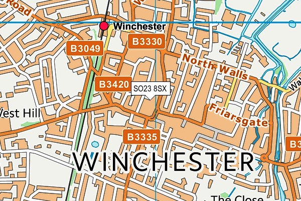 SO23 8SX map - OS VectorMap District (Ordnance Survey) SO23 8SX map - OS VectorMap District (Ordnance Survey)