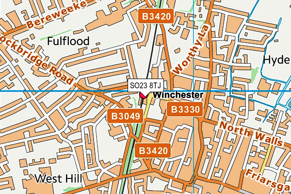 SO23 8TJ map - OS VectorMap District (Ordnance Survey) SO23 8TJ map - OS VectorMap District (Ordnance Survey)
