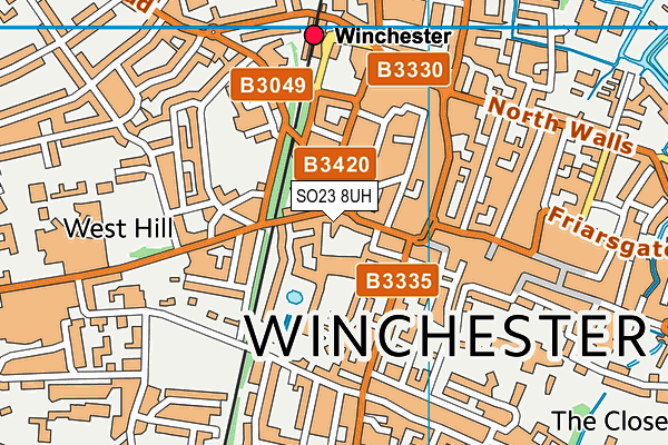 SO23 8UH map - OS VectorMap District (Ordnance Survey) SO23 8UH map - OS VectorMap District (Ordnance Survey)