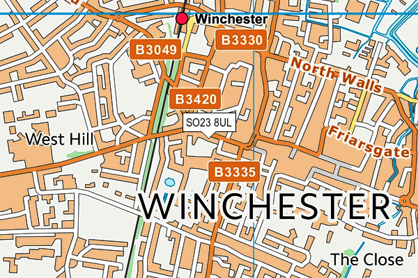SO23 8UL map - OS VectorMap District (Ordnance Survey) SO23 8UL map - OS VectorMap District (Ordnance Survey)