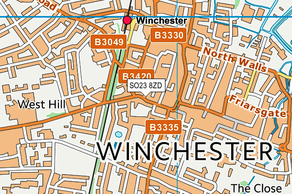 SO23 8ZD map - OS VectorMap District (Ordnance Survey) SO23 8ZD map - OS VectorMap District (Ordnance Survey)