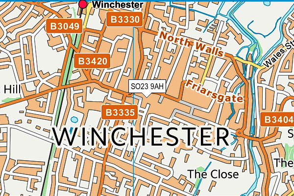 SO23 9AH map - OS VectorMap District (Ordnance Survey) SO23 9AH map - OS VectorMap District (Ordnance Survey)