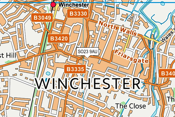 SO23 9AU map - OS VectorMap District (Ordnance Survey)