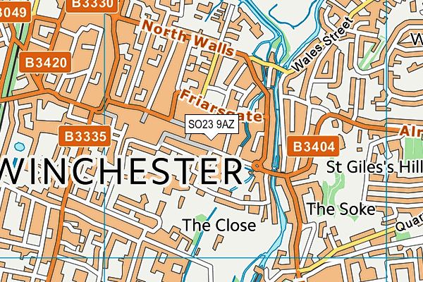 SO23 9AZ map - OS VectorMap District (Ordnance Survey) SO23 9AZ map - OS VectorMap District (Ordnance Survey)
