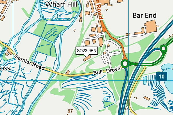 SO23 9BN map - OS VectorMap District (Ordnance Survey) SO23 9BN map - OS VectorMap District (Ordnance Survey)