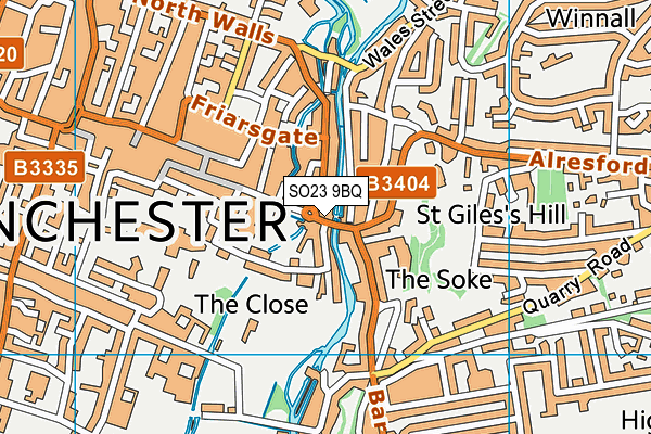 SO23 9BQ map - OS VectorMap District (Ordnance Survey) SO23 9BQ map - OS VectorMap District (Ordnance Survey)