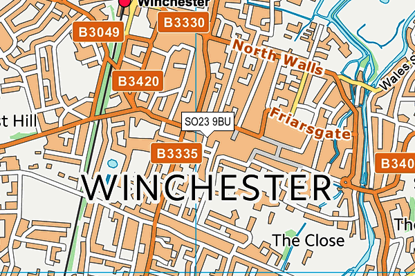 SO23 9BU map - OS VectorMap District (Ordnance Survey) SO23 9BU map - OS VectorMap District (Ordnance Survey)