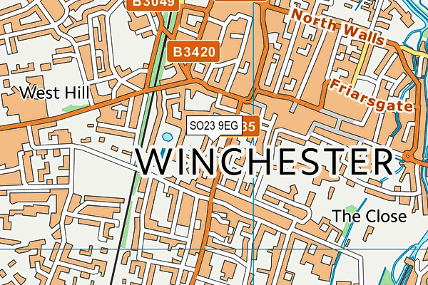 SO23 9EG map - OS VectorMap District (Ordnance Survey) SO23 9EG map - OS VectorMap District (Ordnance Survey)