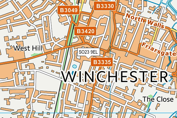 SO23 9EL map - OS VectorMap District (Ordnance Survey) SO23 9EL map - OS VectorMap District (Ordnance Survey)