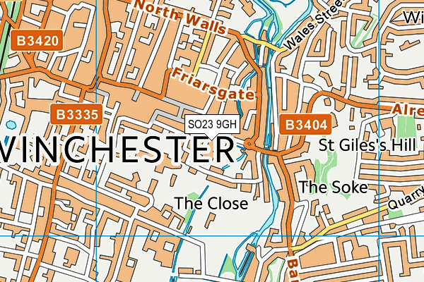 SO23 9GH map - OS VectorMap District (Ordnance Survey) SO23 9GH map - OS VectorMap District (Ordnance Survey)