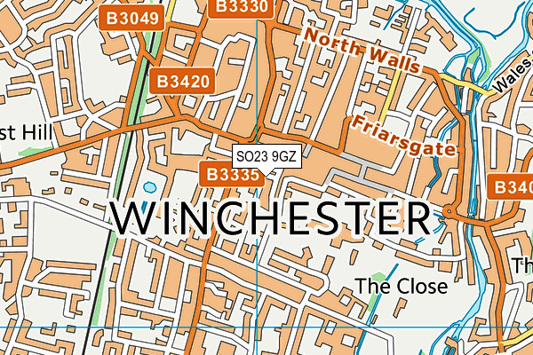 SO23 9GZ map - OS VectorMap District (Ordnance Survey)