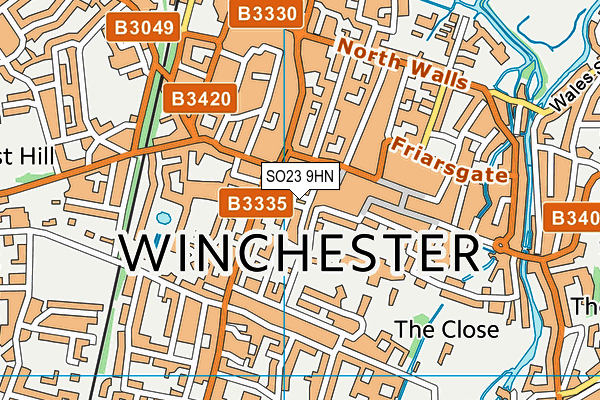 SO23 9HN map - OS VectorMap District (Ordnance Survey)