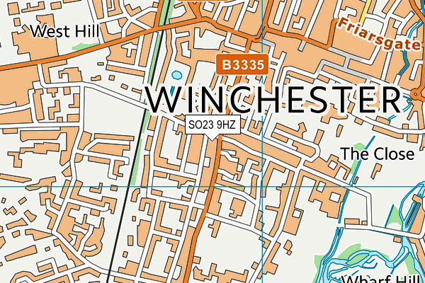 SO23 9HZ map - OS VectorMap District (Ordnance Survey) SO23 9HZ map - OS VectorMap District (Ordnance Survey)