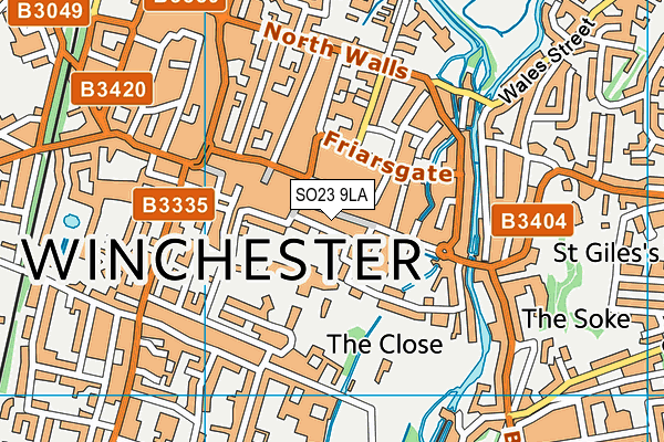 SO23 9LA map - OS VectorMap District (Ordnance Survey) SO23 9LA map - OS VectorMap District (Ordnance Survey)