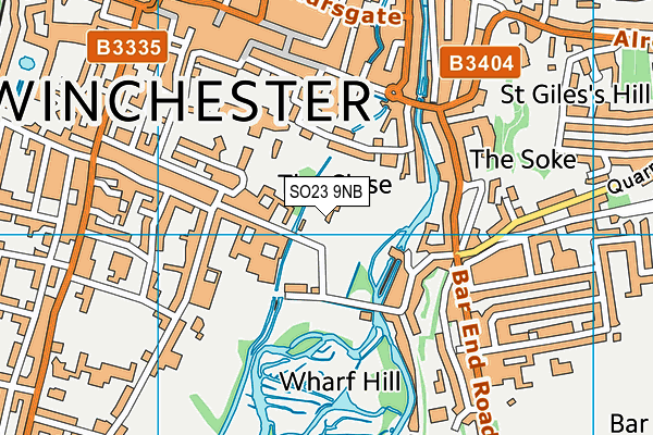 SO23 9NB map - OS VectorMap District (Ordnance Survey) SO23 9NB map - OS VectorMap District (Ordnance Survey)
