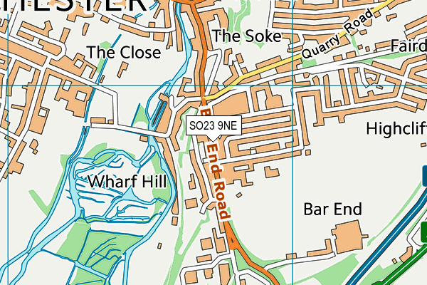 SO23 9NE map - OS VectorMap District (Ordnance Survey) SO23 9NE map - OS VectorMap District (Ordnance Survey)