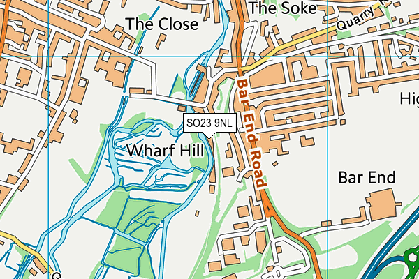 SO23 9NL map - OS VectorMap District (Ordnance Survey) SO23 9NL map - OS VectorMap District (Ordnance Survey)