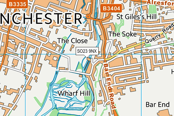 SO23 9NX map - OS VectorMap District (Ordnance Survey) SO23 9NX map - OS VectorMap District (Ordnance Survey)
