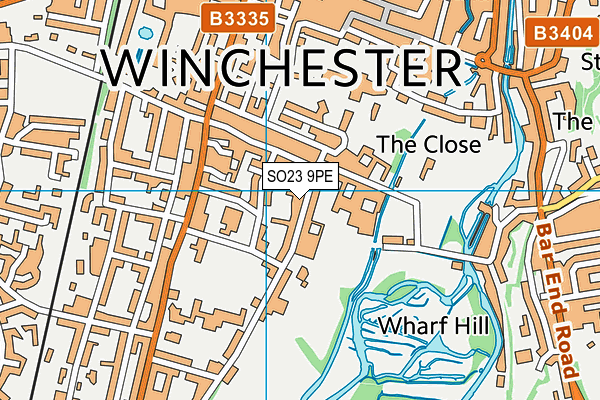 SO23 9PE map - OS VectorMap District (Ordnance Survey) SO23 9PE map - OS VectorMap District (Ordnance Survey)