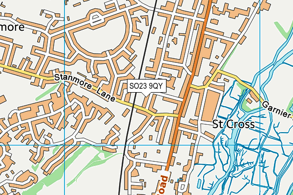 SO23 9QY map - OS VectorMap District (Ordnance Survey) SO23 9QY map - OS VectorMap District (Ordnance Survey)