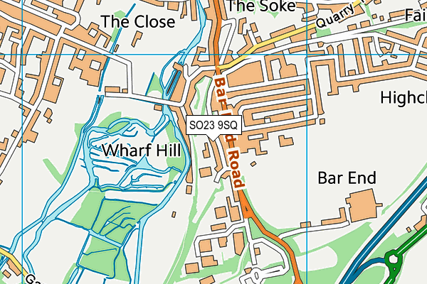 SO23 9SQ map - OS VectorMap District (Ordnance Survey) SO23 9SQ map - OS VectorMap District (Ordnance Survey)