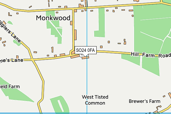 SO24 0FA map - OS VectorMap District (Ordnance Survey) SO24 0FA map - OS VectorMap District (Ordnance Survey)