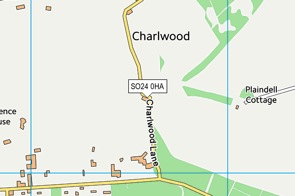 SO24 0HA map - OS VectorMap District (Ordnance Survey) SO24 0HA map - OS VectorMap District (Ordnance Survey)
