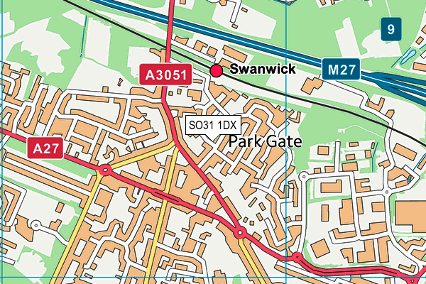 SO31 1DX map - OS VectorMap District (Ordnance Survey) SO31 1DX map - OS VectorMap District (Ordnance Survey)