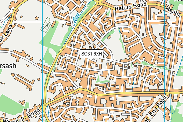 SO31 6XH map - OS VectorMap District (Ordnance Survey) SO31 6XH map - OS VectorMap District (Ordnance Survey)