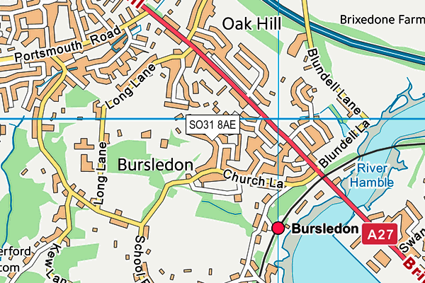 SO31 8AE map - OS VectorMap District (Ordnance Survey) SO31 8AE map - OS VectorMap District (Ordnance Survey)