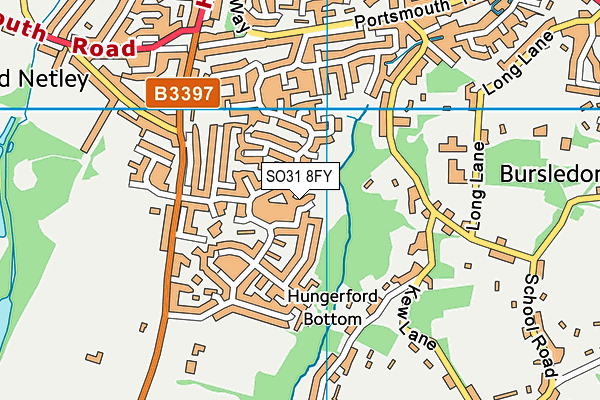 SO31 8FY map - OS VectorMap District (Ordnance Survey) SO31 8FY map - OS VectorMap District (Ordnance Survey)