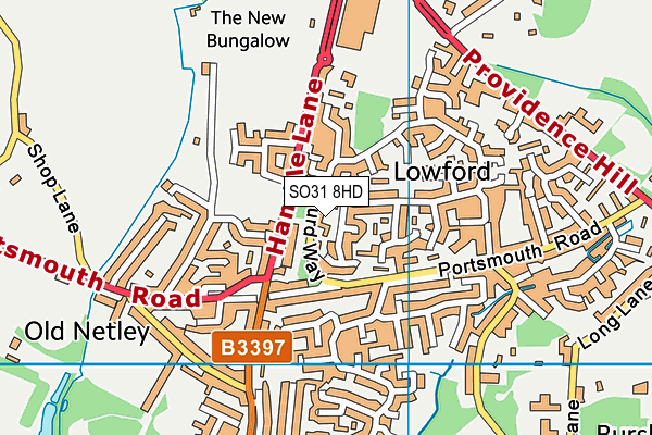 SO31 8HD map - OS VectorMap District (Ordnance Survey) SO31 8HD map - OS VectorMap District (Ordnance Survey)