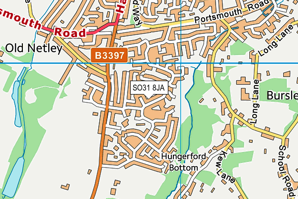 SO31 8JA map - OS VectorMap District (Ordnance Survey) SO31 8JA map - OS VectorMap District (Ordnance Survey)