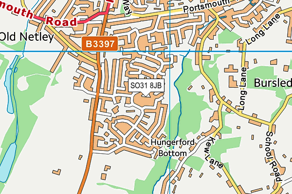 SO31 8JB map - OS VectorMap District (Ordnance Survey) SO31 8JB map - OS VectorMap District (Ordnance Survey)
