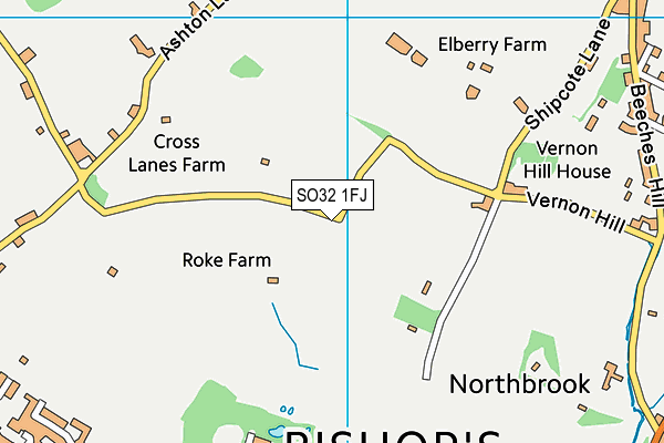 SO32 1FJ map - OS VectorMap District (Ordnance Survey) SO32 1FJ map - OS VectorMap District (Ordnance Survey)