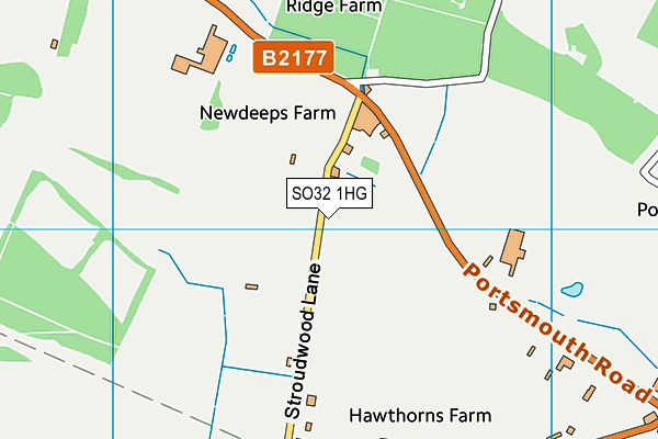 SO32 1HG map - OS VectorMap District (Ordnance Survey)