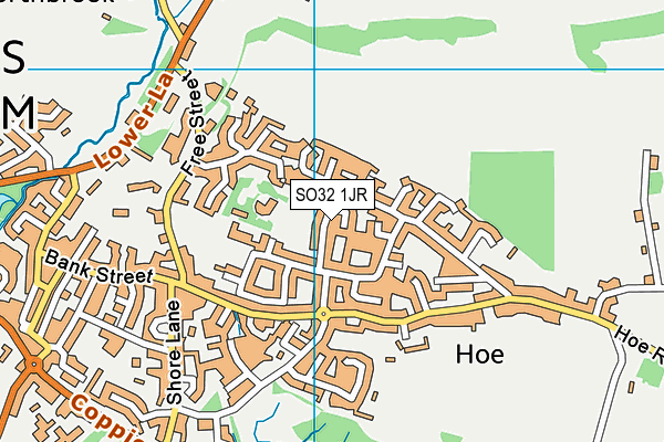 SO32 1JR map - OS VectorMap District (Ordnance Survey) SO32 1JR map - OS VectorMap District (Ordnance Survey)