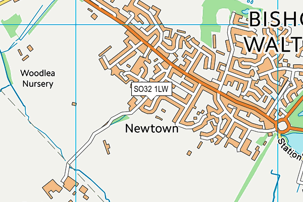 SO32 1LW map - OS VectorMap District (Ordnance Survey) SO32 1LW map - OS VectorMap District (Ordnance Survey)