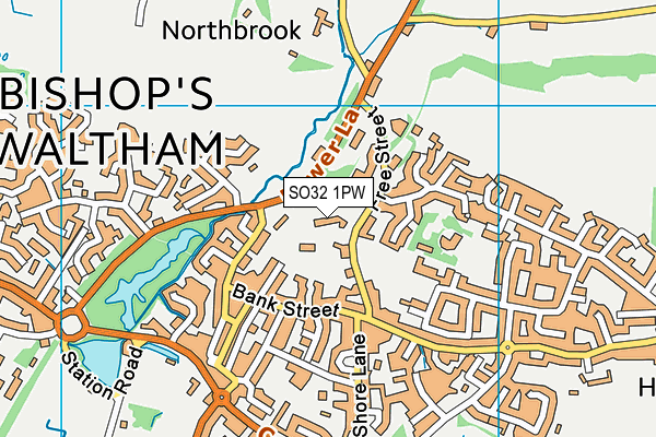 SO32 1PW map - OS VectorMap District (Ordnance Survey) SO32 1PW map - OS VectorMap District (Ordnance Survey)