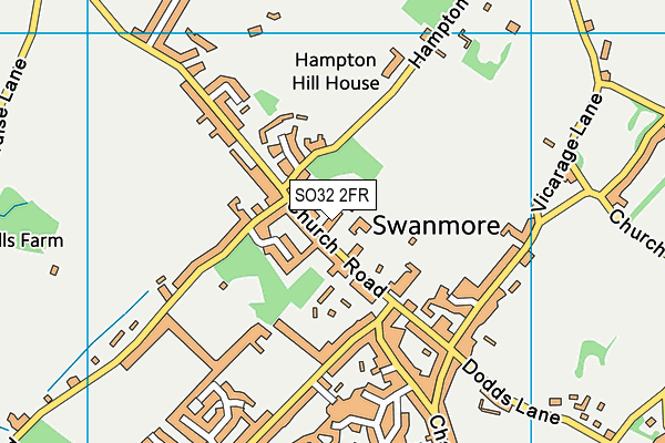 SO32 2FR map - OS VectorMap District (Ordnance Survey) SO32 2FR map - OS VectorMap District (Ordnance Survey)