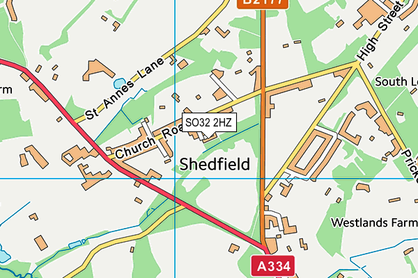 SO32 2HZ map - OS VectorMap District (Ordnance Survey) SO32 2HZ map - OS VectorMap District (Ordnance Survey)