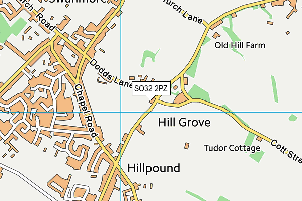 SO32 2PZ map - OS VectorMap District (Ordnance Survey) SO32 2PZ map - OS VectorMap District (Ordnance Survey)